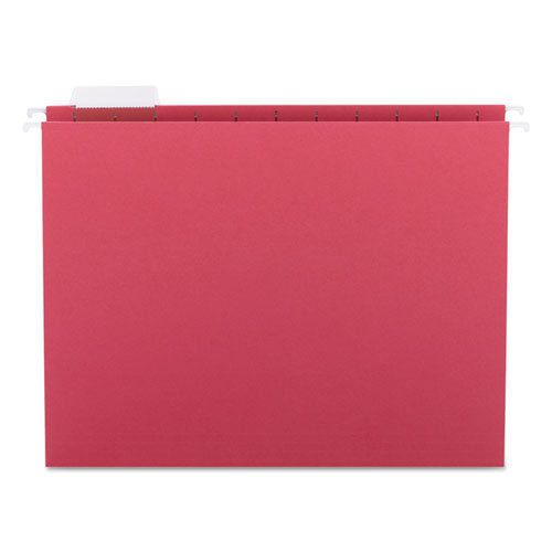 Hanging File Folders, 1/5 Tab, 11 Point Stock, Letter, Red, 25/Box