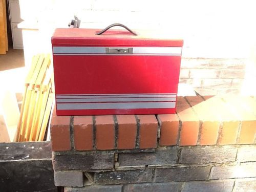 Metal filing box-red for sale