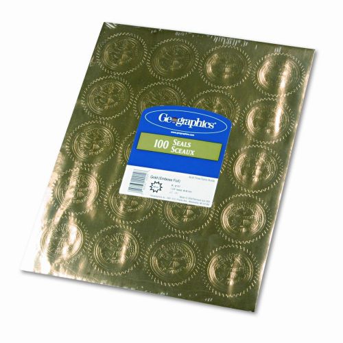 GEOGRAPHICS Gold Foil Embossed &#034;Official Seal of Excellence&#034; Seals, 100/Pack