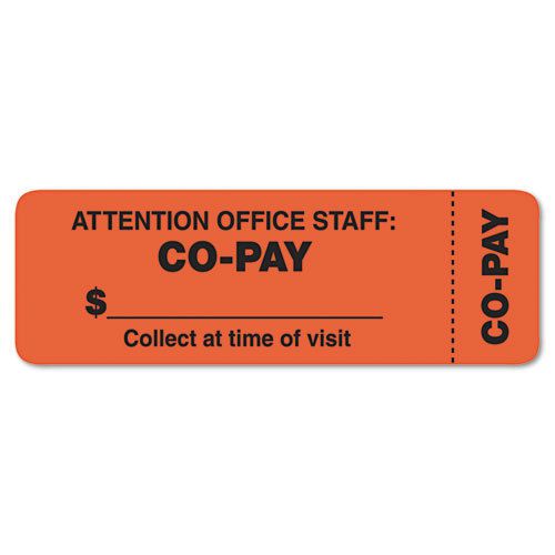 Attention Office Staff Medical Labels, 1 x 3, Orange, 500/Roll