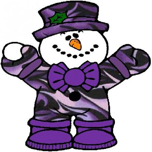30 Custom Purple Camo Snowman Personalized Address Labels