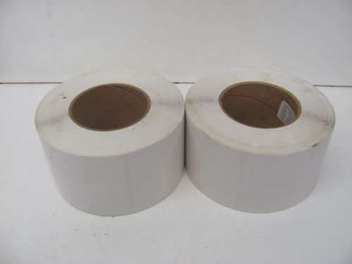 LOT OF 2 ASL KP122419 WHITE LABELS ROLL OF 1000 3&#034; X 3&#034; NNB!!!