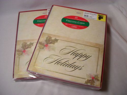Gartner Water Color Holly Greeting Christmas Cards U Print 2 Boxes of 25