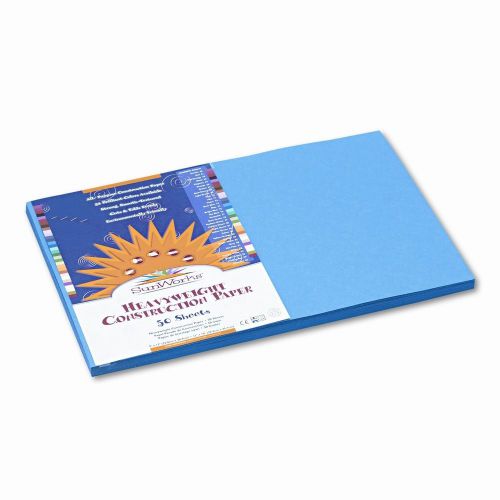 SunWorks Construction Paper, Heavyweight, 12 x 18, 50 Sheets, Blue Set of 3