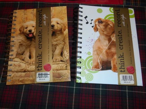 Markings- C.R.Gibson Journal 2 Pack-CUTE PUPPIES-THINK CREATE,RECORD-TWIN WIRE