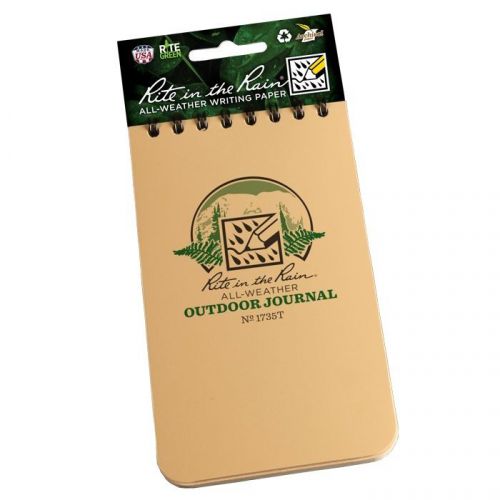 Rite in the Rain 1735T All-Weather Outdoor Journal Notebook, Tan, 3&#034; x 5&#034;