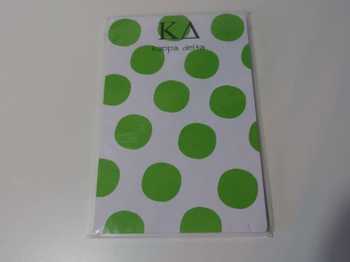 New kappa delta sorority note pad green polka dot 8.5 x 5.5 for sale