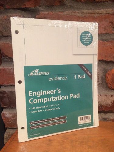 AMPAD Engineer&#039;s Computation Pad 100 Sheets 8-1/2x11&#034; NEW