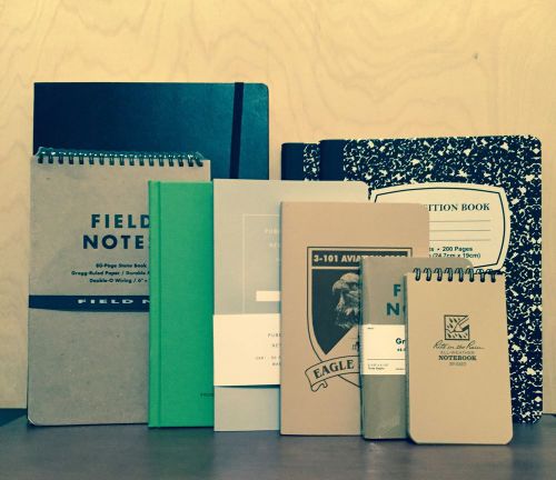 11 notebook lot - field notes, moleskine, rite in the rain, public supply,&amp; more for sale