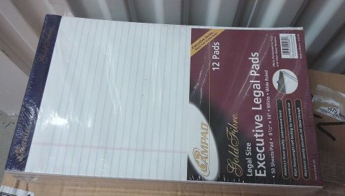 Ampad Gold Fibre Executive Legal Pads Wide Ruled, 8 1/2&#034; x 11 3/4&#034;, 50 Sheets