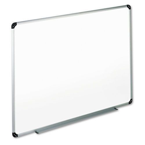 Universal unv43724 dry erase board, melamine, 48 x 36, white, black/gray aluminu for sale