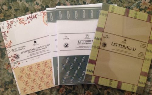 NEW - Four (4) packages decorated printer letterhead / envelope / stickers