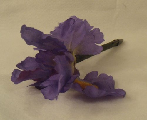 Flower pen--purple iris----handcrafted-new-blk ink for sale