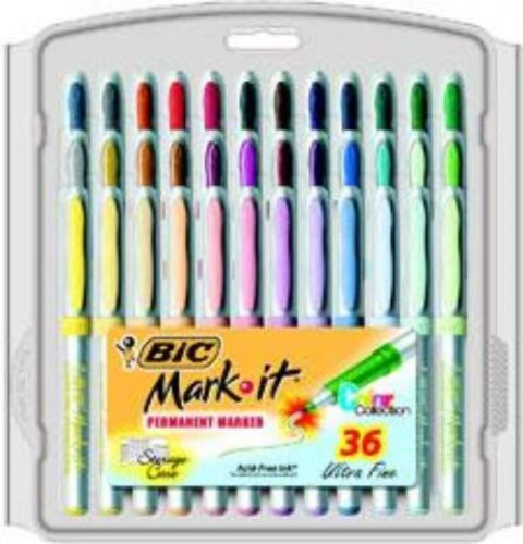 BIC Mark-It Permanent Marker Ultra Fine Assorted 36 Count