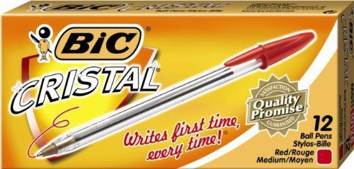 Bic Cristal Ballpoint Pen - Medium Pen Point Type - Point Pen Point (ms11rd)