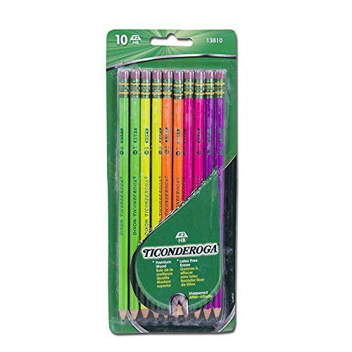 Ticonderoga Bright Neon No. 2 Pencils - #2 Pencil Grade - Graphite (dix13810)