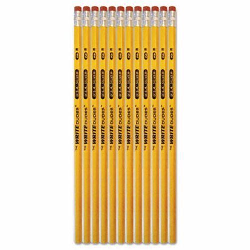 Write Dudes USA Gold #2 Pencils, Cedar, Yellow, Un-Sharpened, 12/Pack (BDU14730)