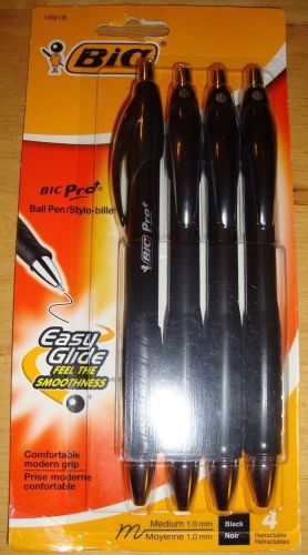 Bic Pro Pens 16918 Easy Glide Black Medium 0.7 mm (qty 4) Retractable