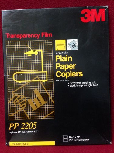 3M Transparency Film, PP 2205, 73 Total Sheets out of 100, New Sheets, Open Box