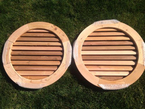 2 x 24&#034; Round Cedar Gable Vents by Miller Mill Works (One w/Slight Damage)