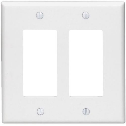 Leviton 002-80609w plastic mid-way decorator wall plate-wht 2-gfi wall plate for sale