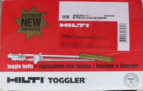 Hilti toggler 1/4 inch hollow wall anchor box of 100 with screws for sale