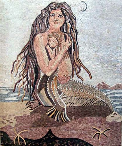 Mother and Child  Mermaid  Mosaic Art