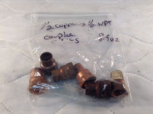 1/2&#034; c x 1/2 male npt threaded copper adapter 6 pieces for sale