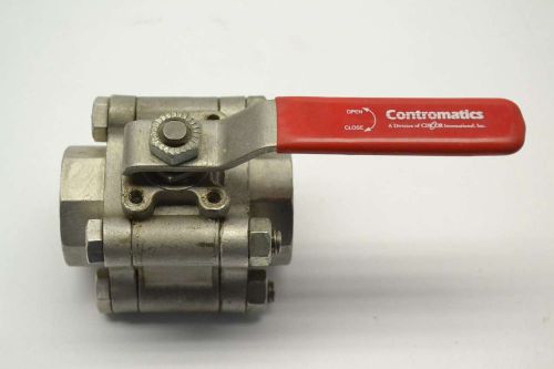 Contromatics 8450 04 1500 wog cf3m 3/4in stainless threaded ball valve b397718 for sale