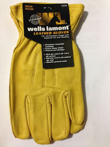 1x wells lamont premium cowhide leather gloves superior fit &amp; mobility  m, l, xl for sale
