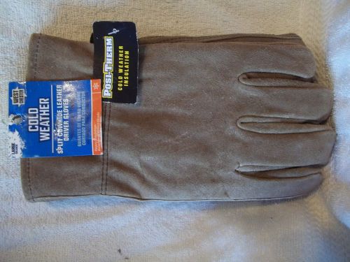 1 Pair Cold Weather  Split Cowhide Leather Driver Gloves by West Chester (Lg)