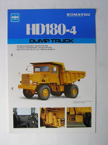 KOMATSU HD180-4 Dump Truck Brochure Japan
