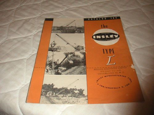 1950 insley type &#034;l&#034; shovel, crane sales brochure for sale