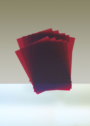 Rubylith, Lot of 10 Sheets, 8 1/2&#034; x 11&#034;, Red