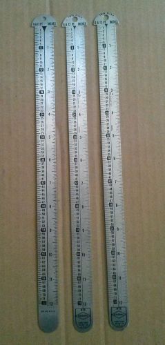 2 Original Gaebel 612 Stainless Steel 12&#034; Printers Line Gauge (ruler) Pica Pole