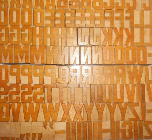 123 piece Unique Vintage Letterpress  wooden type printing blocks Unused s1227