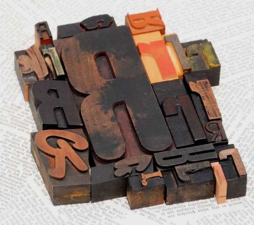 Rrrrr mixed set of letterpress wood printing blocks type woodtype wooden printer for sale