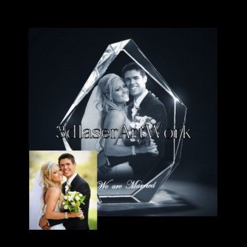 3D Laser photo crystal engraving (Medium Prestige Shape)