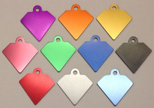 50 diamond pet identification tags anodized aluminum blank bulk id wholesale usa for sale