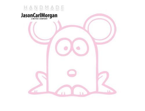 JCM® Iron On Applique Decal, Mouse Soft Pink