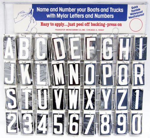 Letter Number Decal Dealer Display Kit Set A-Z &amp; 0-9 Letters Black/White