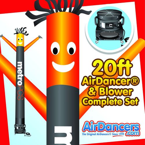 Orange &amp; black metro pcs airdancer® &amp; blower 20ft air dancer set for sale