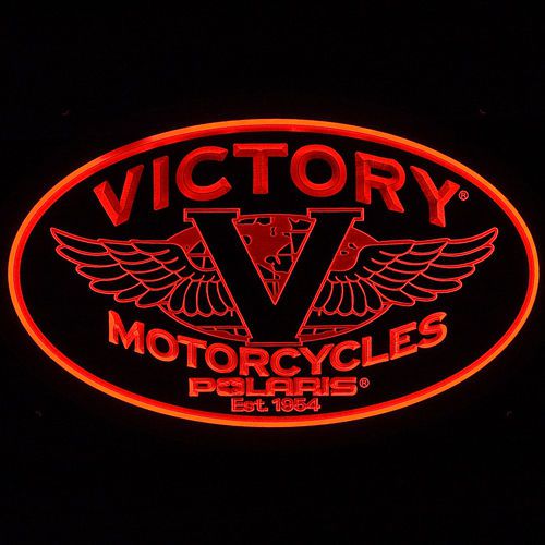 Zld086 decora victory motorcycles polaris est.1954 pub bar store led light sign for sale