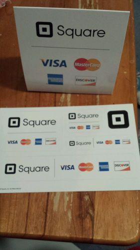 SQUARE CREDIT CARD READER STICKERS, DOUBLE SIDED AUTHENTIC WINDOW DECALS &amp; SIGN