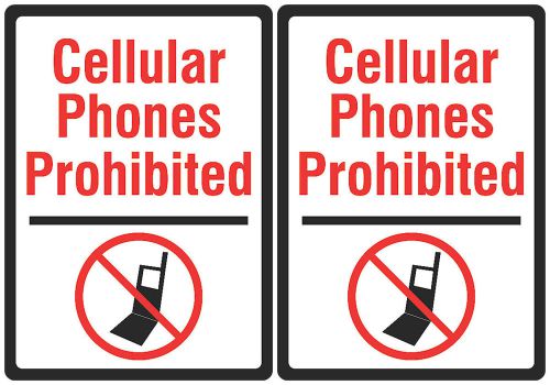 Pack Of Two Cellular Phones Prohibited Pack Noe Cell Phone Office Testing s153