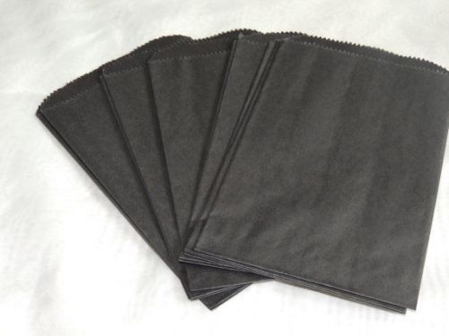 100 -5x7 BLACK Paper Party Bags, Paper Merchandise Serrated Edged Bags