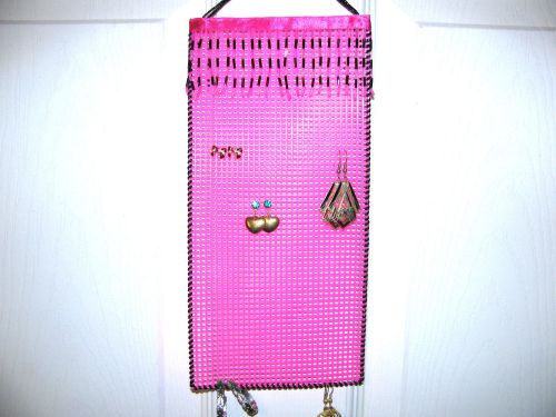 Hanging earring holder   black &amp; hot pink  smaller size for sale