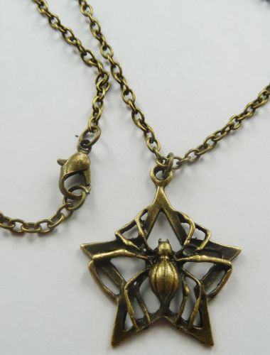 Lots of 10pcs bronze plated star spider Costume Necklaces pendant 633mm