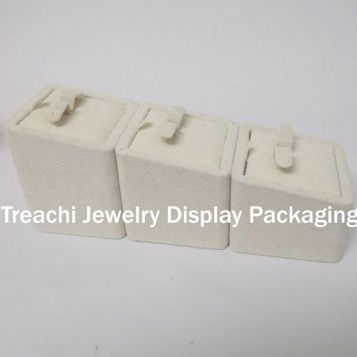 Earrings Display Stands Beige Velvet Tower Kit of 3 with Removable Pads for Stud