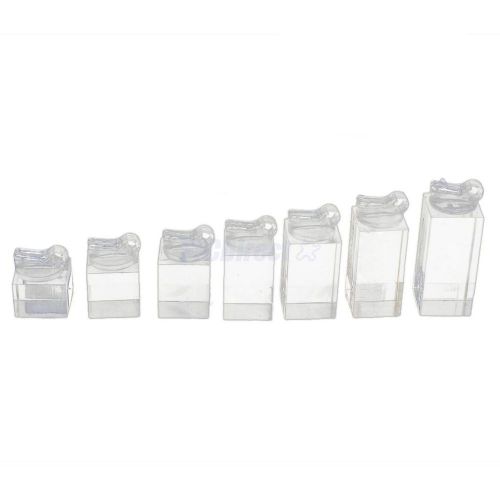 Set of 7 Clear Acrylic Ring Clip Display Stand Jewelry Riser Holder USA STOCK
